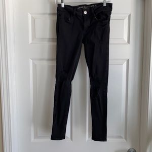 Black ripped jeggings